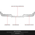Metal Polished Rear Bumper Face Bar for Ram 1500 (2019–2024) w/ Dual Exhaust Chrome