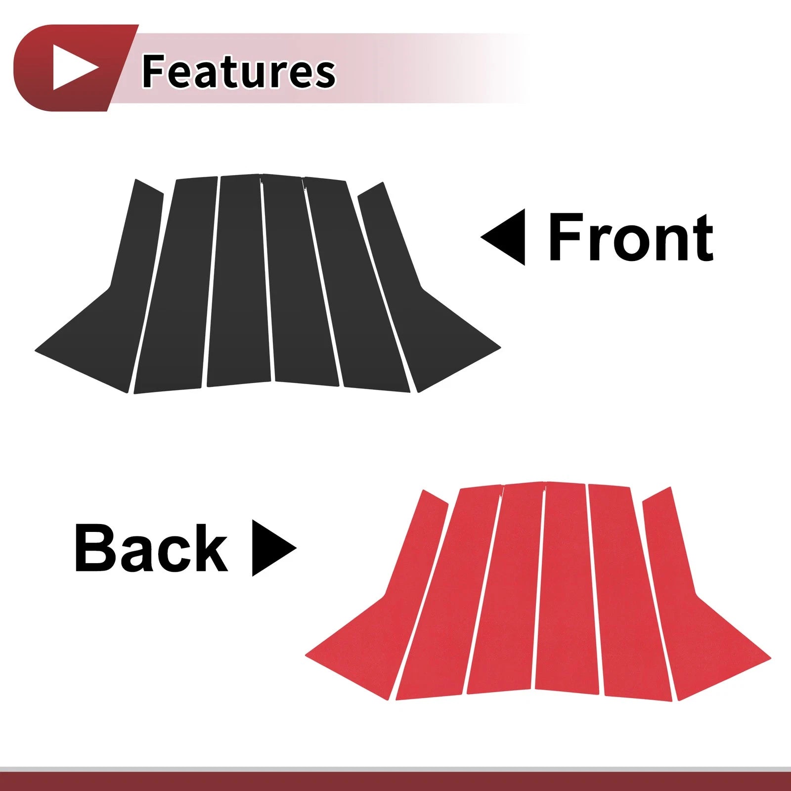 Door Pillar Window Trim Set for Hyundai Veracruz (2007–2012) Black
