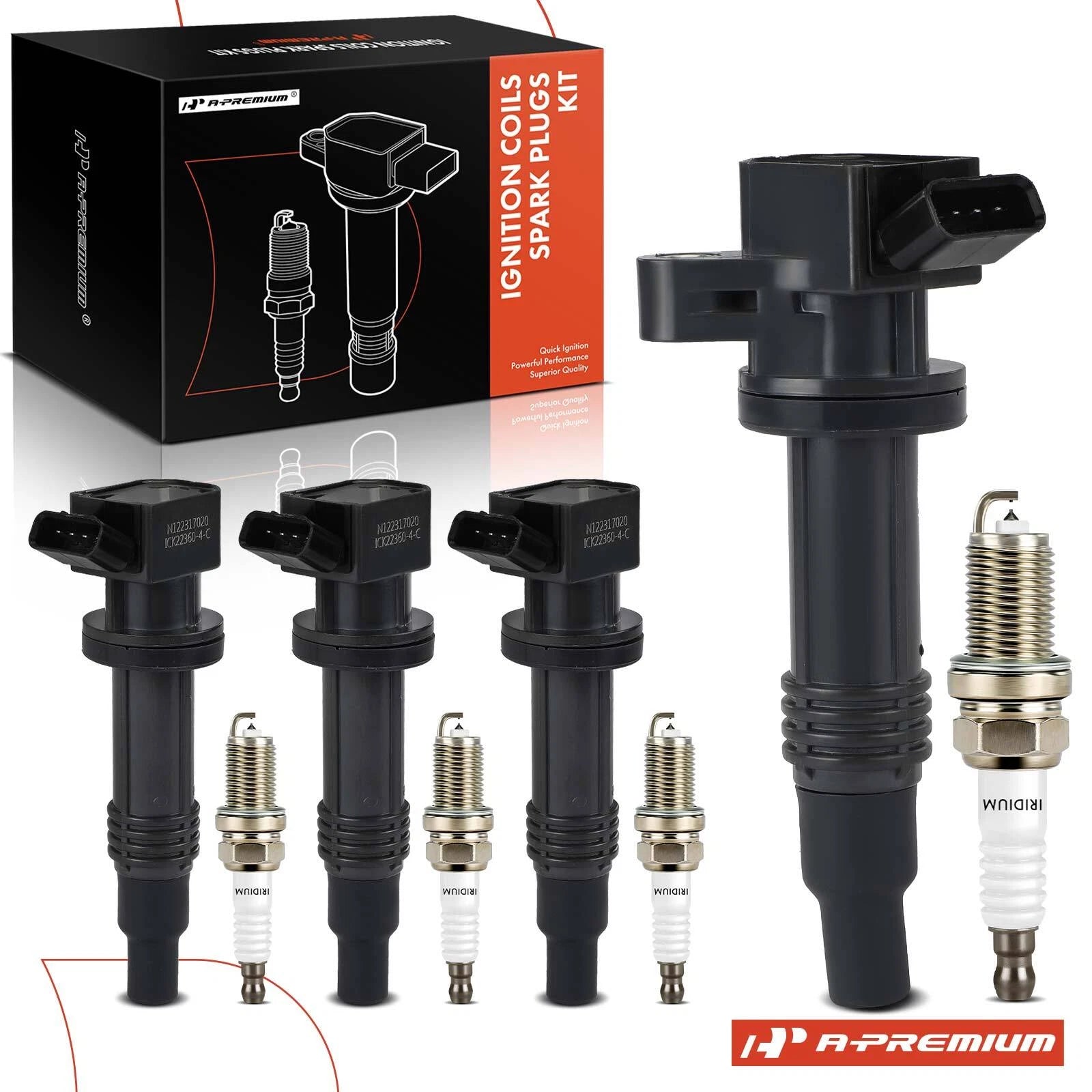 4x Ignition Coil & Iridium Platinum Spark Plug for Toyota Camry (2018-2021)