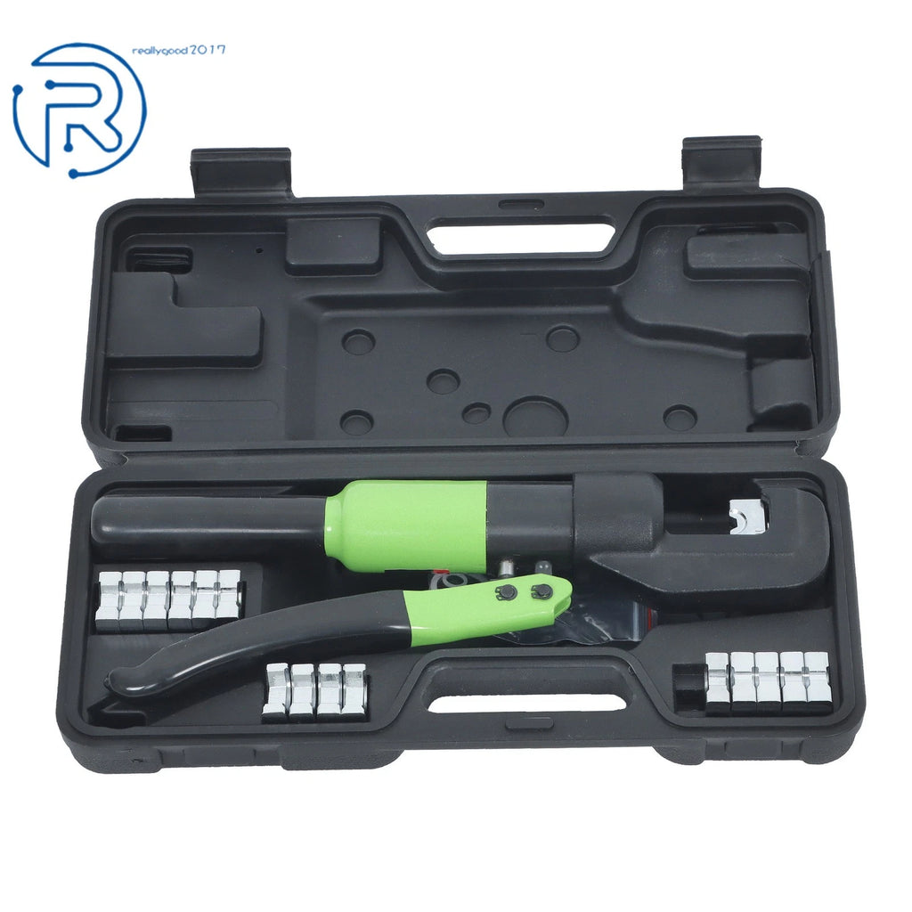 6Mt Hydraulic Wire Battery Cable Lug Terminal Crimper Tool with 8 Dies