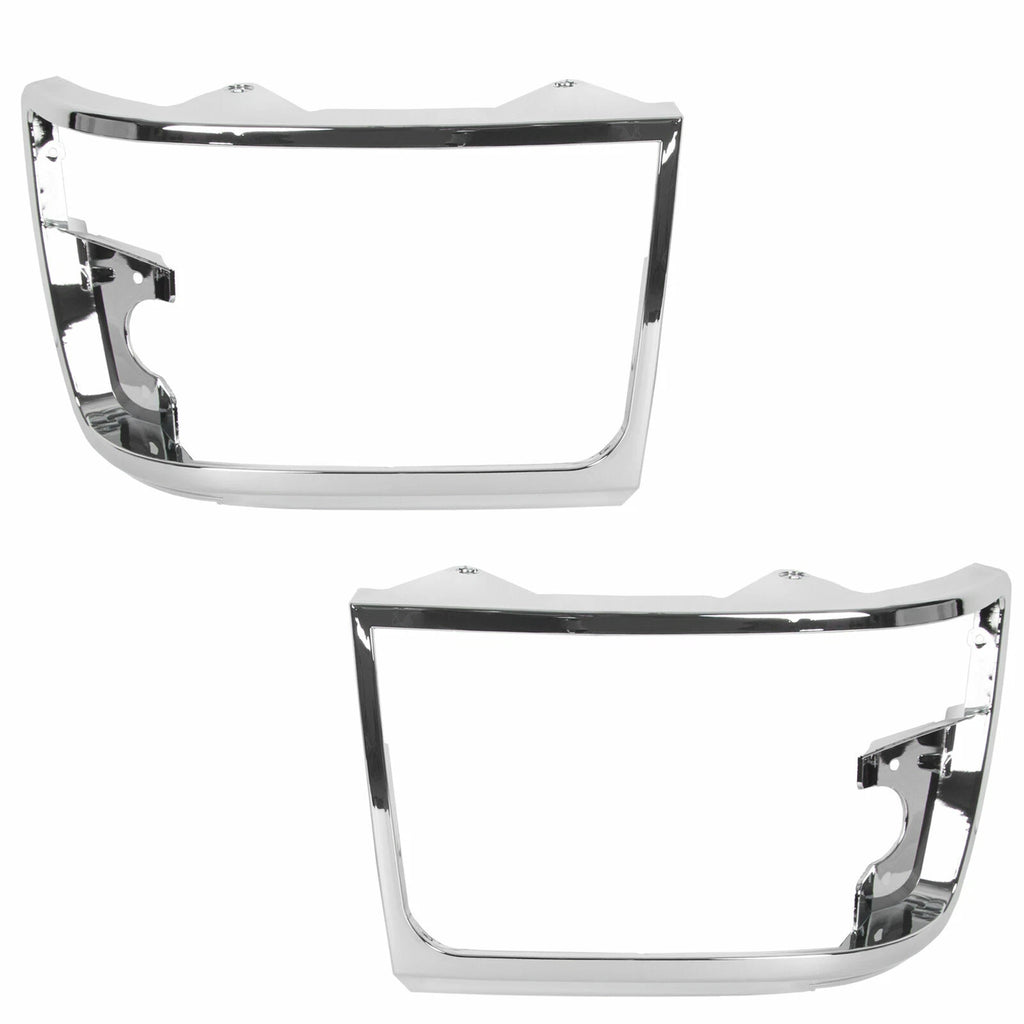 Set of 2 Chrome Headlight Trim Bezels for Ford Bronco F150 (1992–1996)