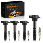 Set of 4 Ignition Coils & Spark Plugs for Mitsubishi Galant 2.4L (2004–2012)