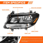 Right Side Headlight Lamp for Ford Expedition (2015–2017) Black Housing