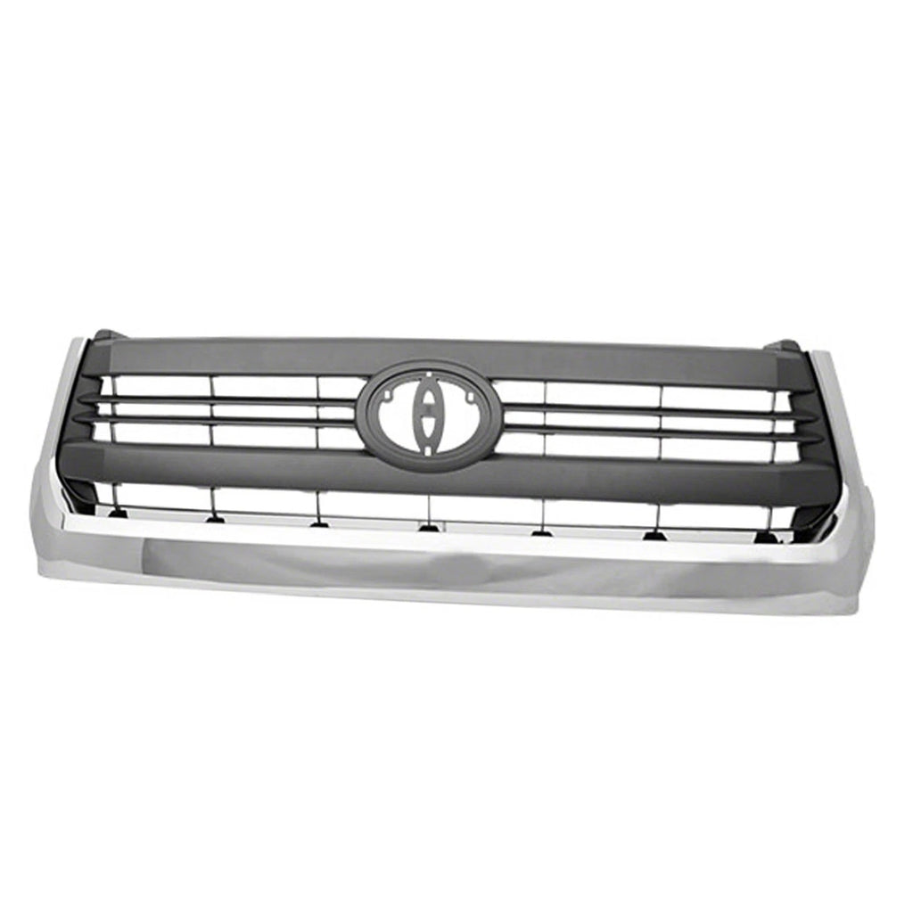 Replacement Grille with Emblem Hole for Black Chrome Plastic Sedan (2005–2015)