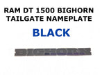Tailgate Nameplate for RAM DT 1500 Bighorn (2019–2022) Black 68282632AC