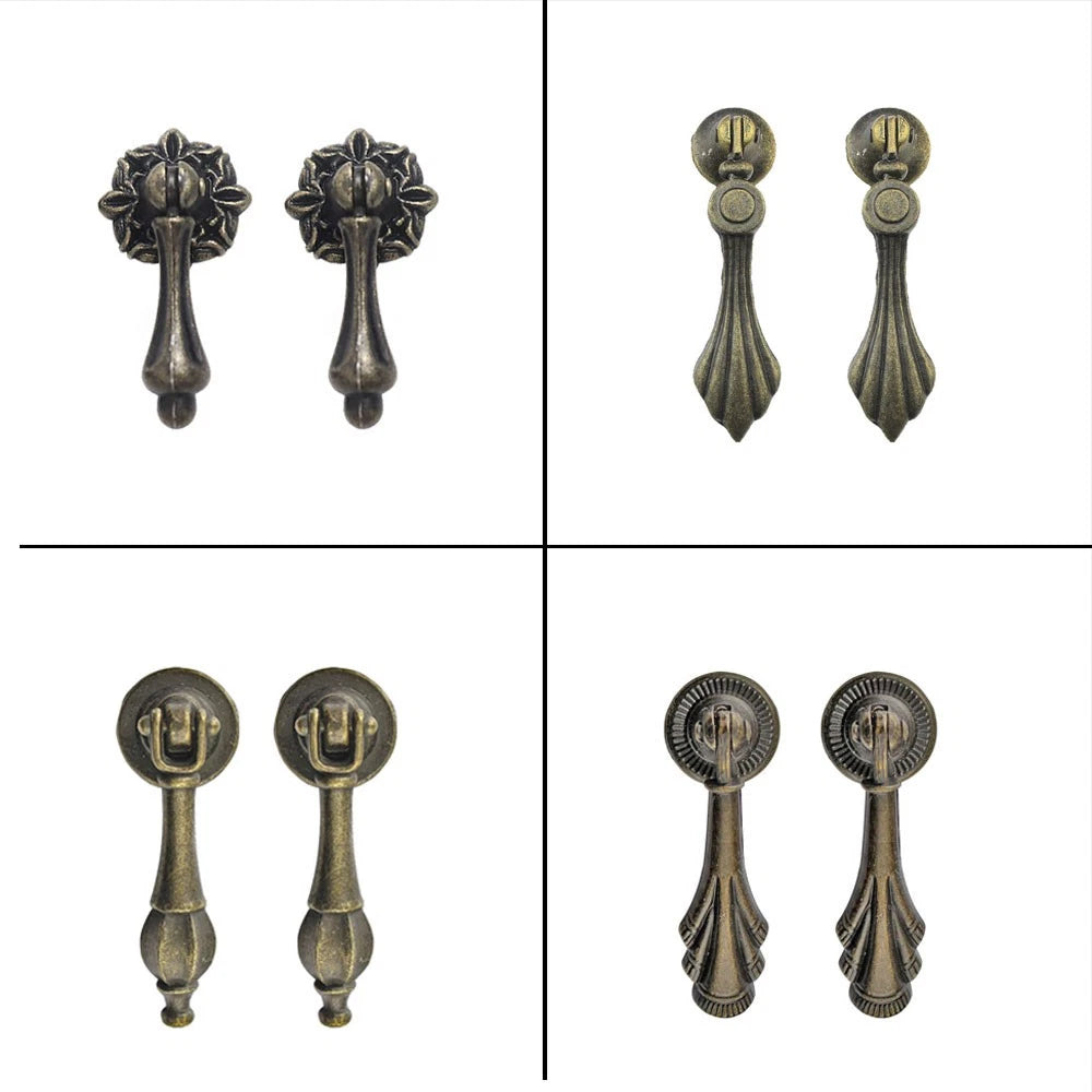 Set of 10 Antique Door Pull Handles for Cabinet Drawer (Universal Fit)