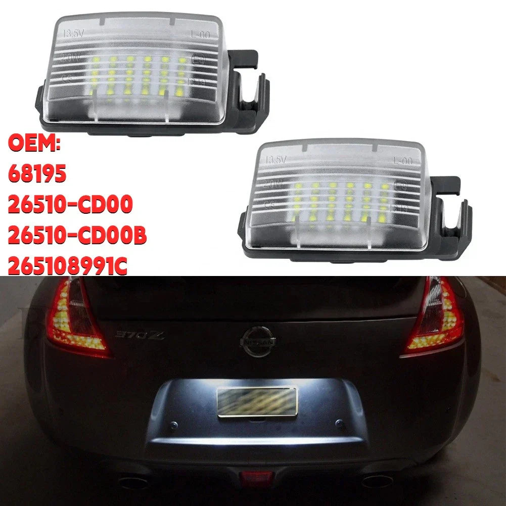 2PCS LED License Number Plate Lights Lamps for Infiniti G25 G35 G37