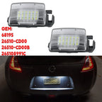 2PCS LED License Number Plate Lights Lamps for Infiniti G25 G35 G37