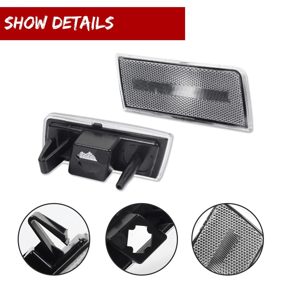2X Clear Lens Front Bumper Side Marker Lights for Chrysler 300C (2005–2010)
