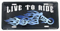 License Plate Tag for Harley, Indian, Honda (Live to Ride)