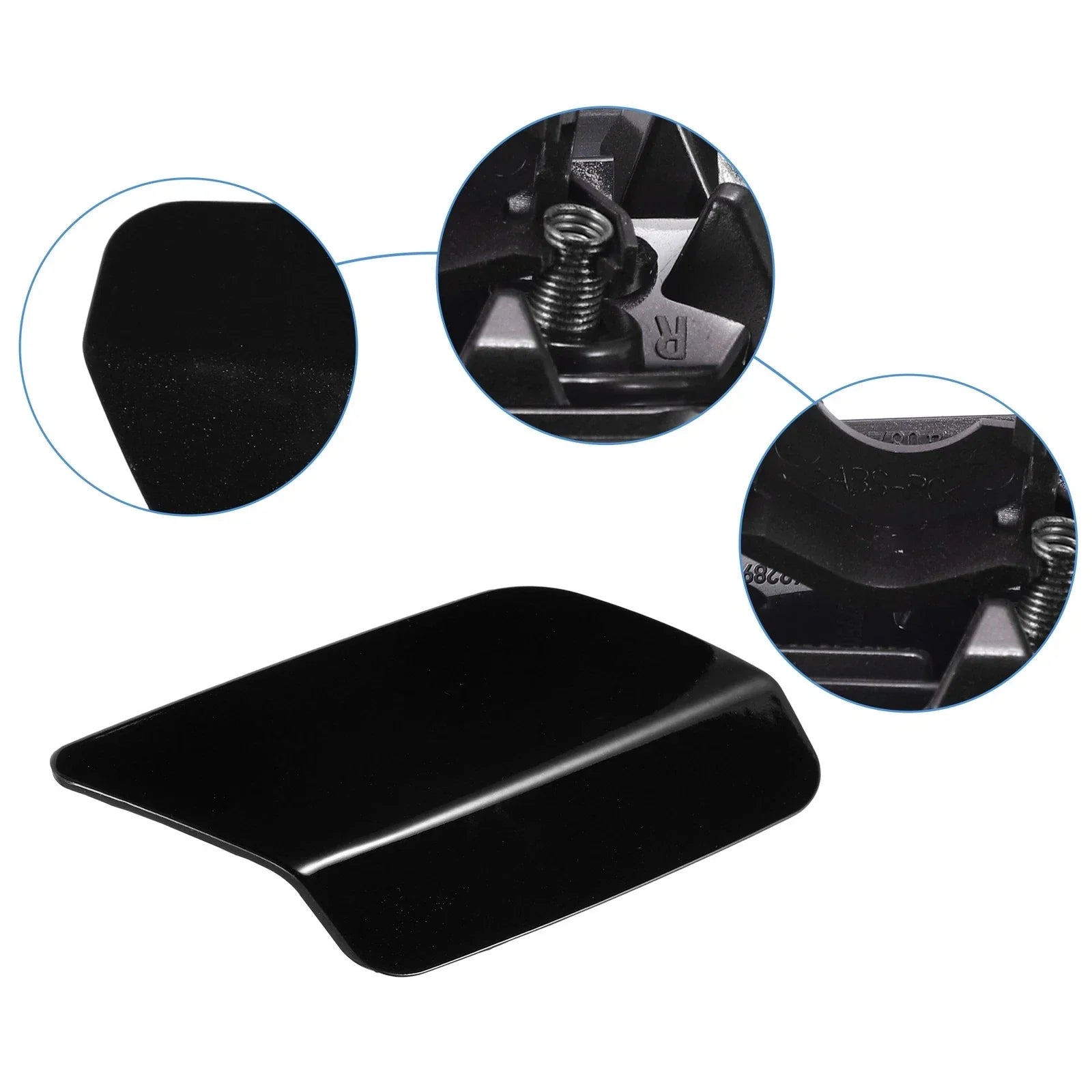 Front Right Headlight Washer Nozzle Cover Cap Black for BMW 328i (2011-2013)