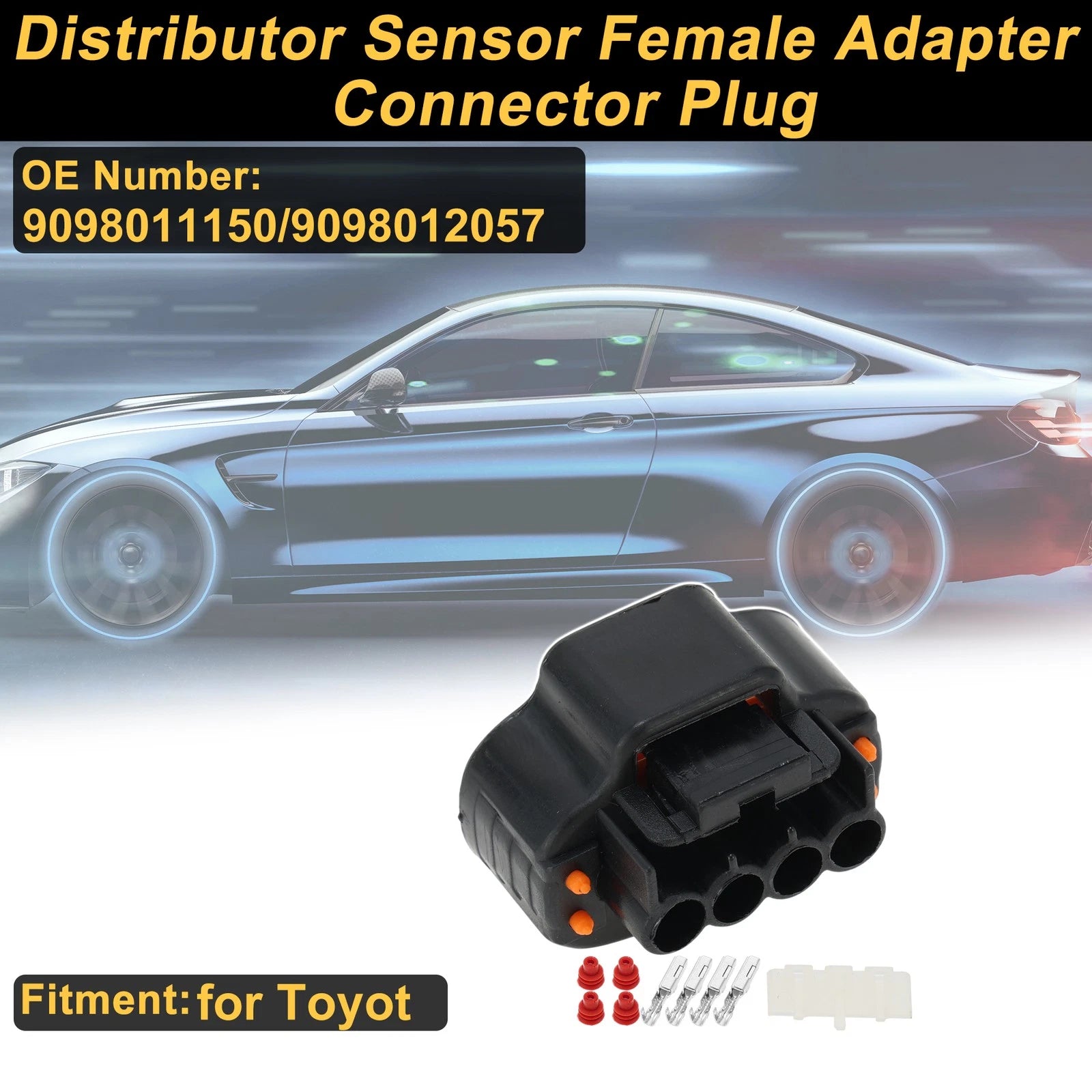 Set of 4 Pins Distributor Sensor Connector Plug for Toyota  9098011150/9098012057