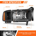 RGB Light Bar Headlights for Dodge Ram 1500 2500 3500 (1994–2002)