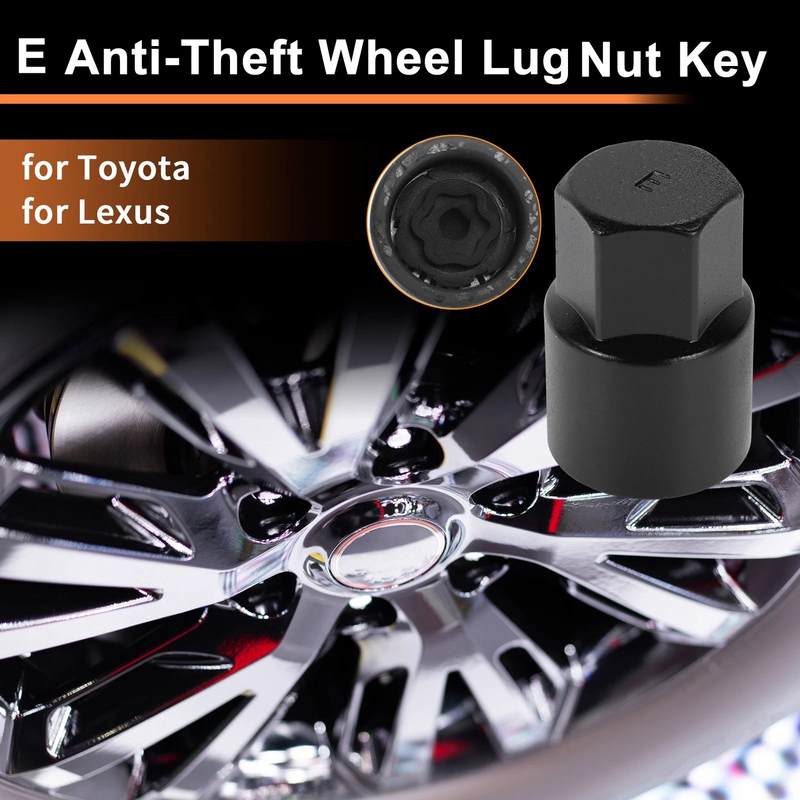 E Wheel Lock Lug Nut Key Socket Removal Tool for Toyota Lexus 