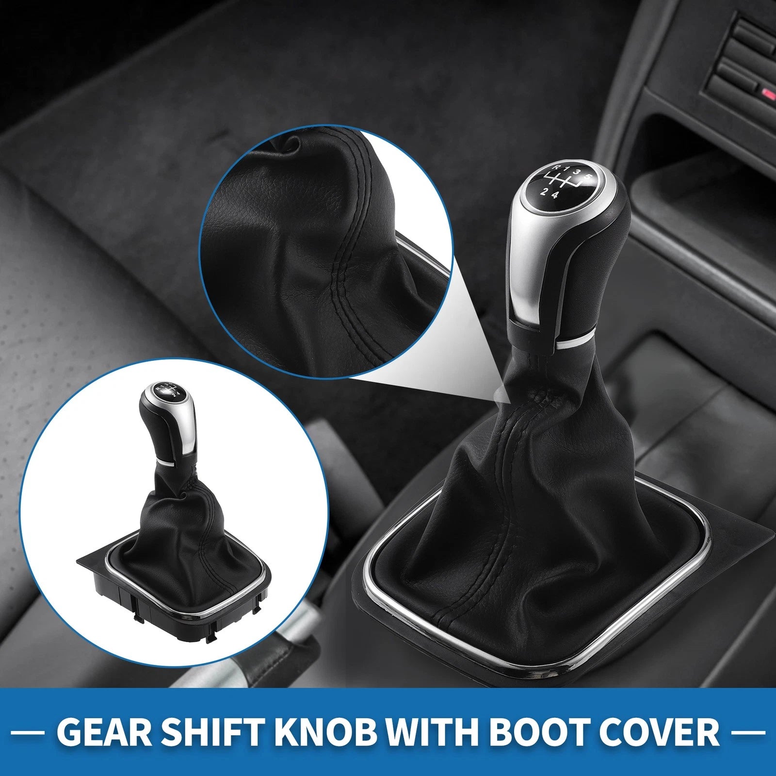 5 Speed Manual Gear Shifter Knob with Cover for Volkswagen Eos (2007–2016)
