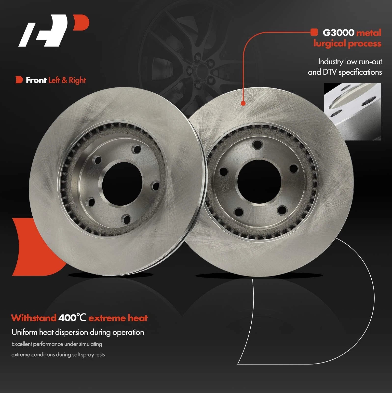 Front Disc Brake Rotors & Ceramic Pads for Nissan Murano (2015–2023)