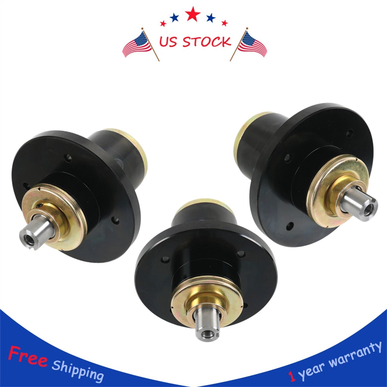 Set of 3 Spindle Assembly for 48" 54" 61" 72" Decks (Fits Various Models)