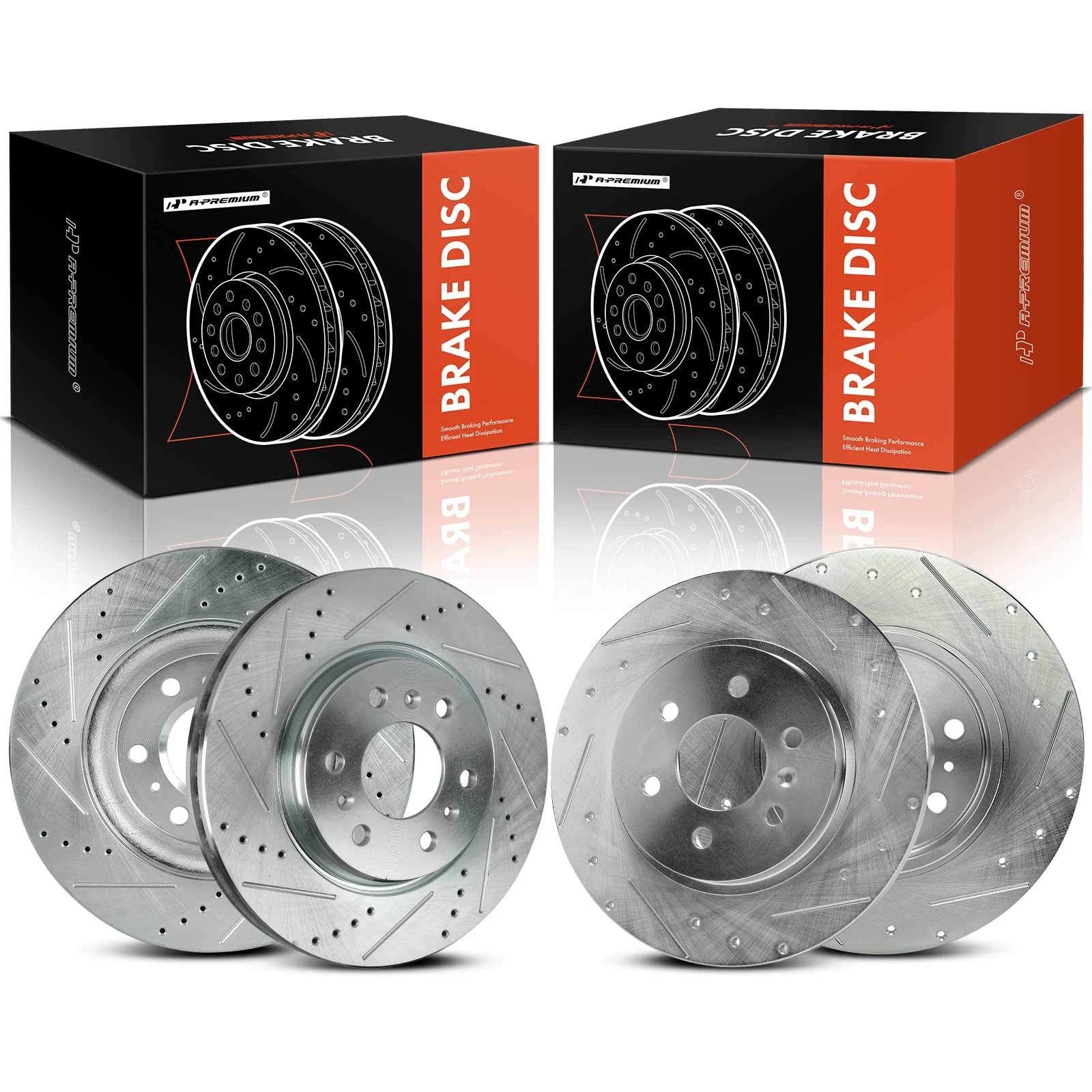 Front & Rear Side Drilled Brake Rotors for Buick Chevy Pontiac Saturn (1998–2008)