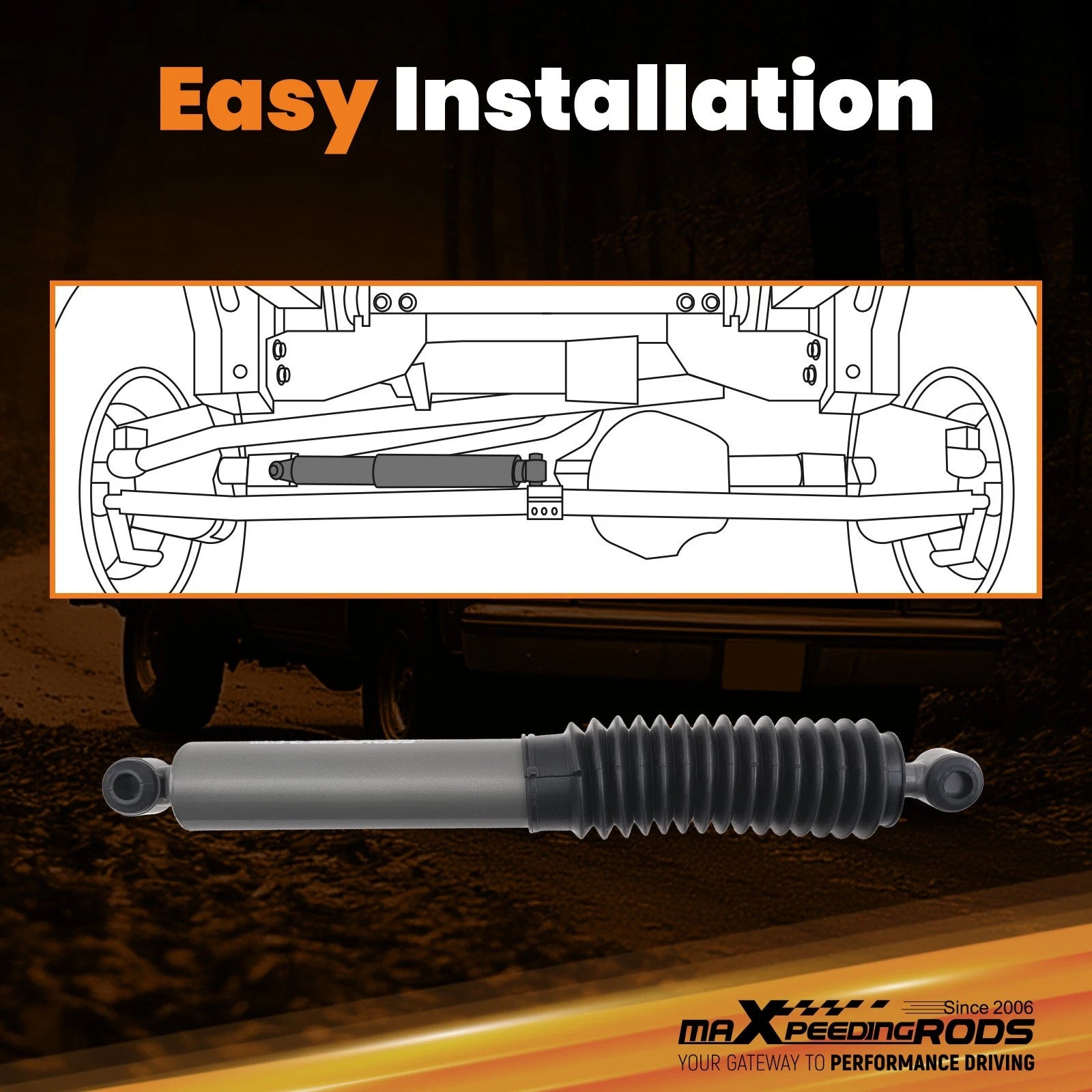 4WD Steering Stabilizer Kit for Chevy S10 (1982–2004) with Brackets