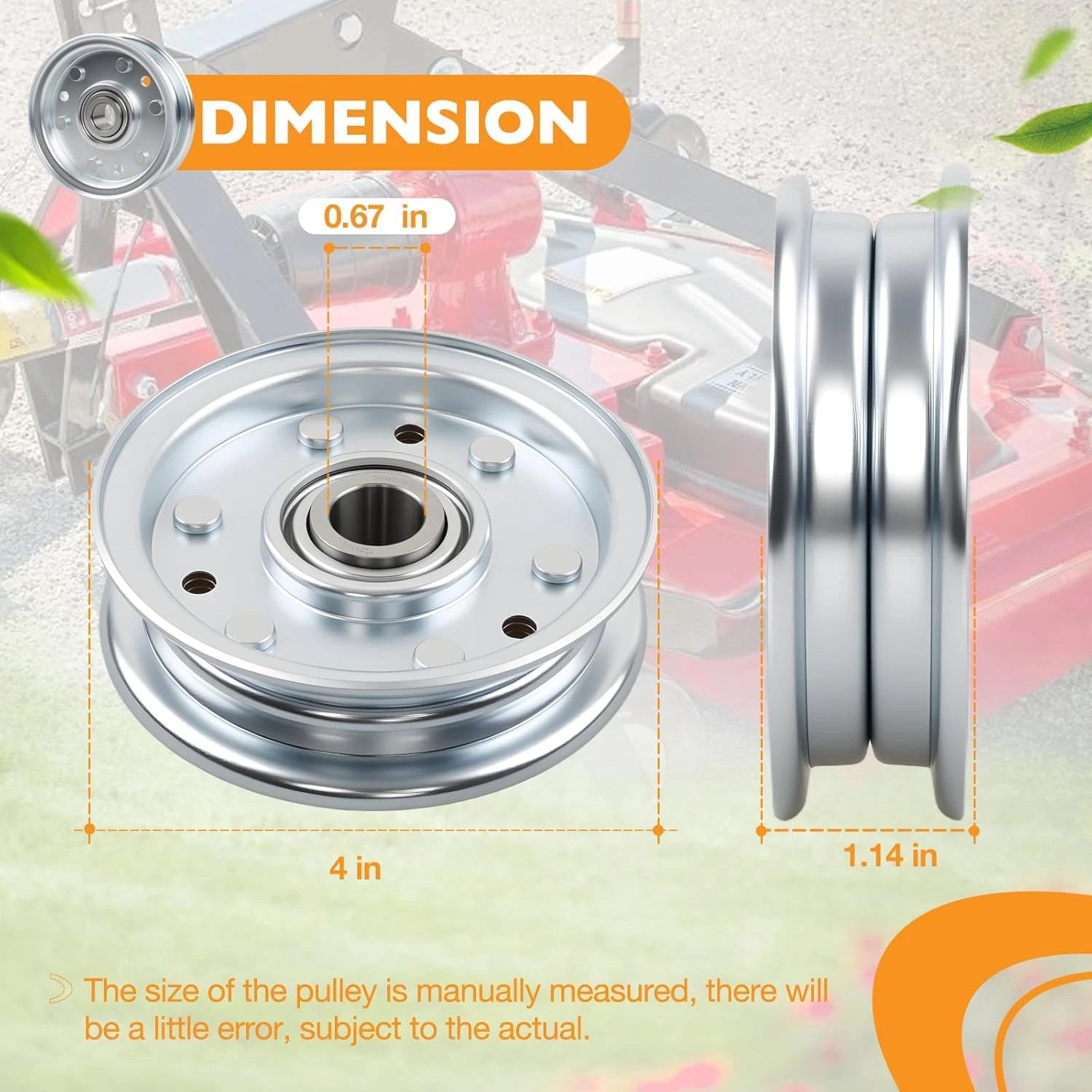 Idler Flat Pulley for King Kutter RFM Series Lawn Mower (4' 5' 6')