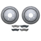 Rear Brake Kit 352mm Drilled Disc Rotors & Akebono ProACT Pads for Dodge