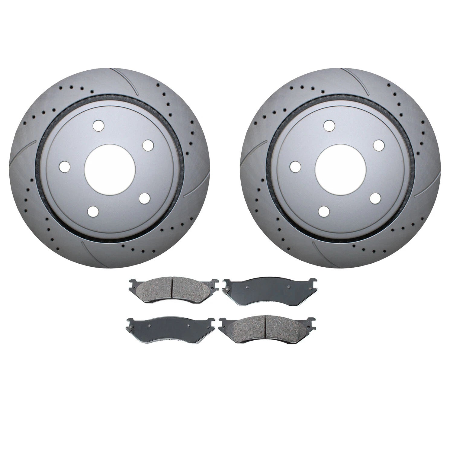 Rear Brake Kit 352mm Drilled Disc Rotors & Akebono ProACT Pads for Dodge