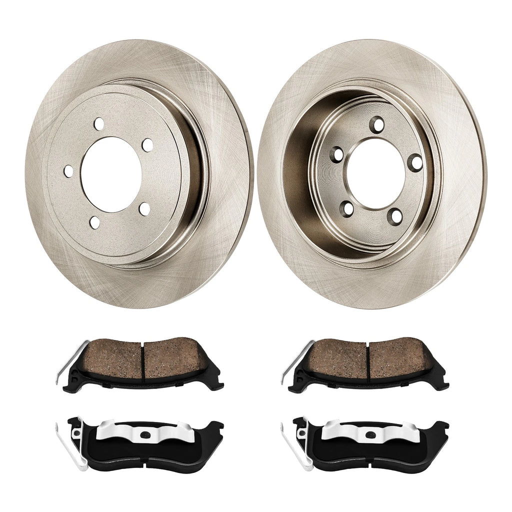 Rear Solid Rotors and Ceramic Pads Kit for Ford Explorer (2006–2010)