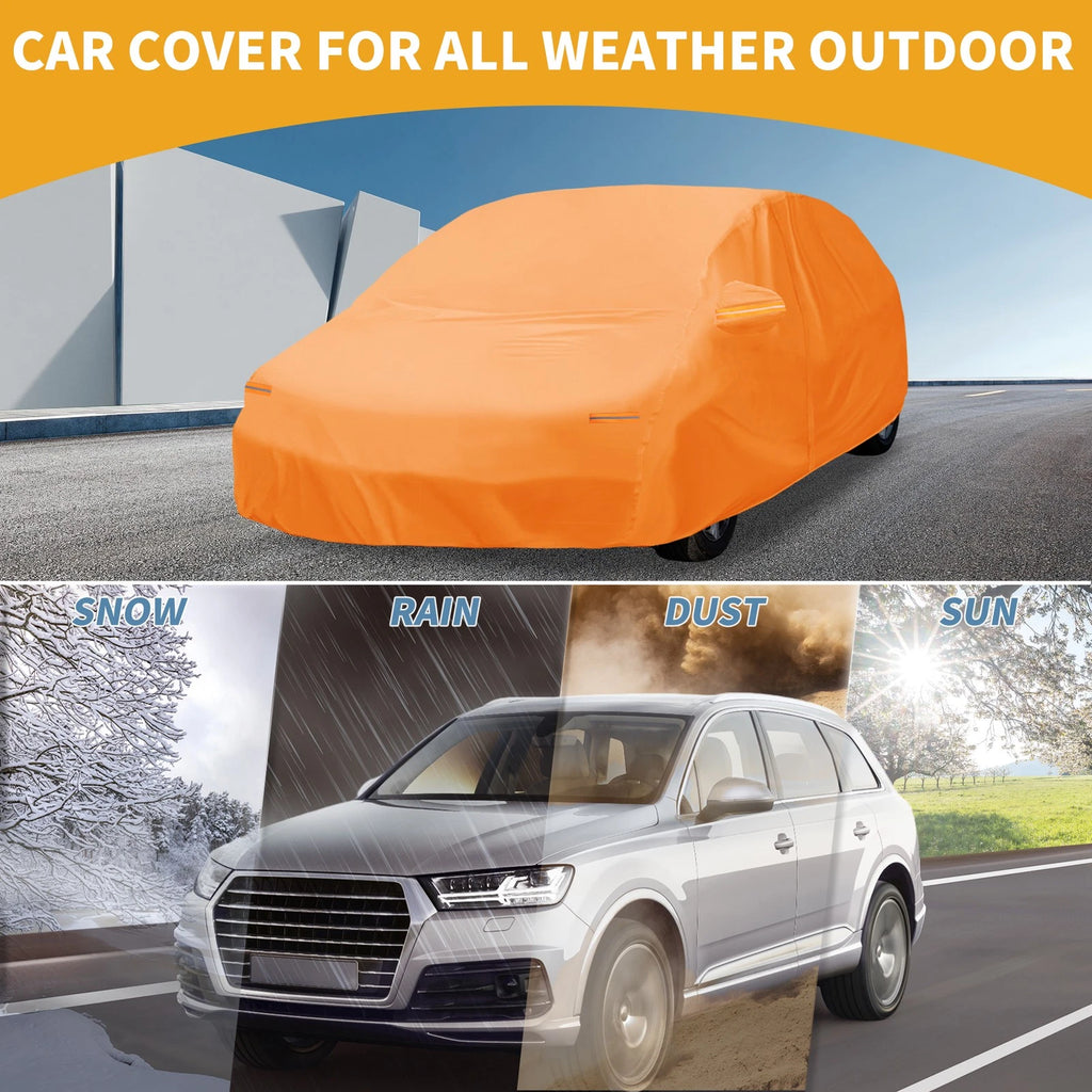 Waterproof All Weather Car Cover for Mazda 3  - Orange, Zipper