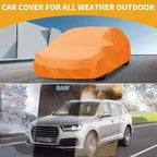 Waterproof All Weather Car Cover for Mazda 3  - Orange, Zipper
