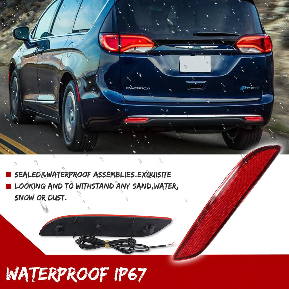 2X Red LED Tail Brake Light for Chrysler Pacifica Voyager (2017–2025)