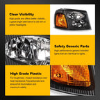 Headlight Assembly Set for GMC Envoy, GMC Jimmy (2002–2009) Black