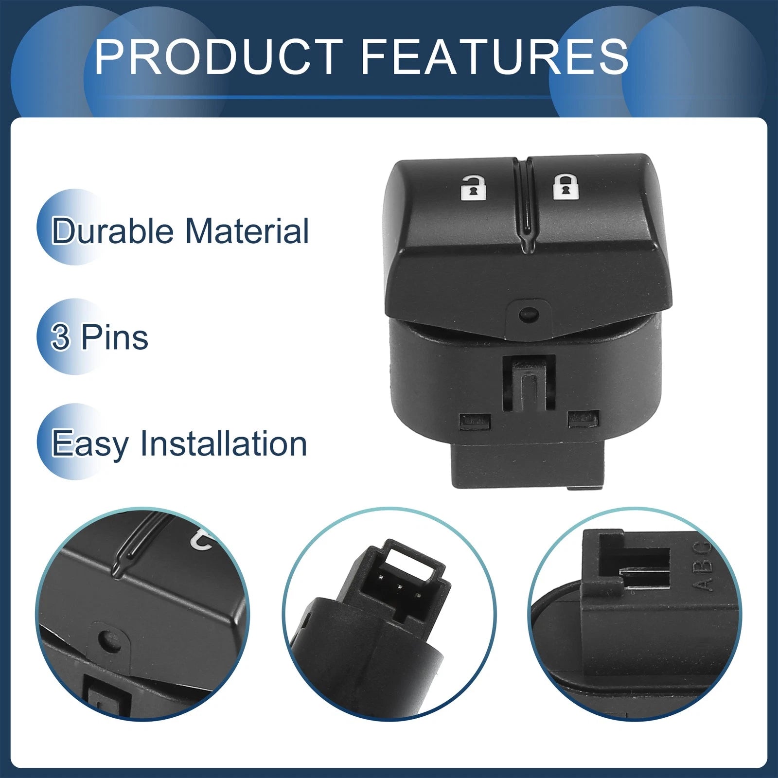 2 Pcs Door Lock Switch No. 15777136 for Chevrolet Cobalt (2005–2010)