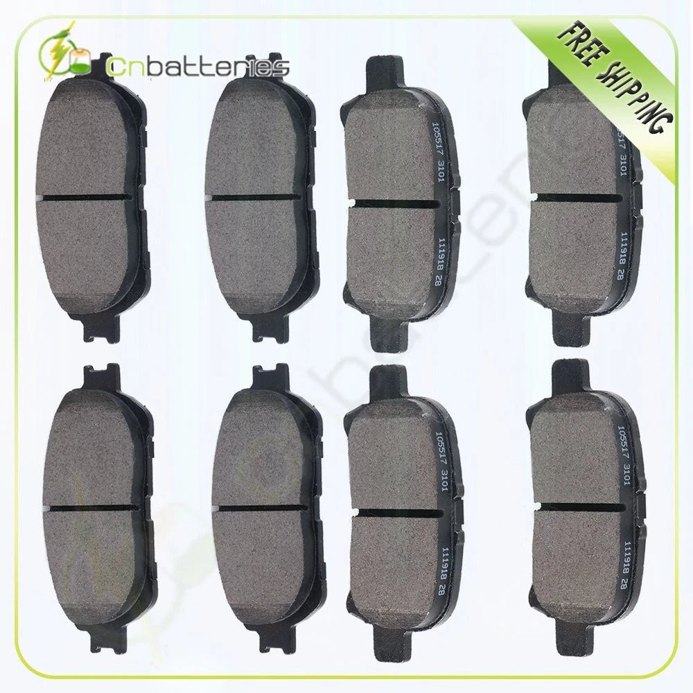 Front and Rear Brake Pads for Toyota Avalon (2005–2007), Solara (2004–2008)