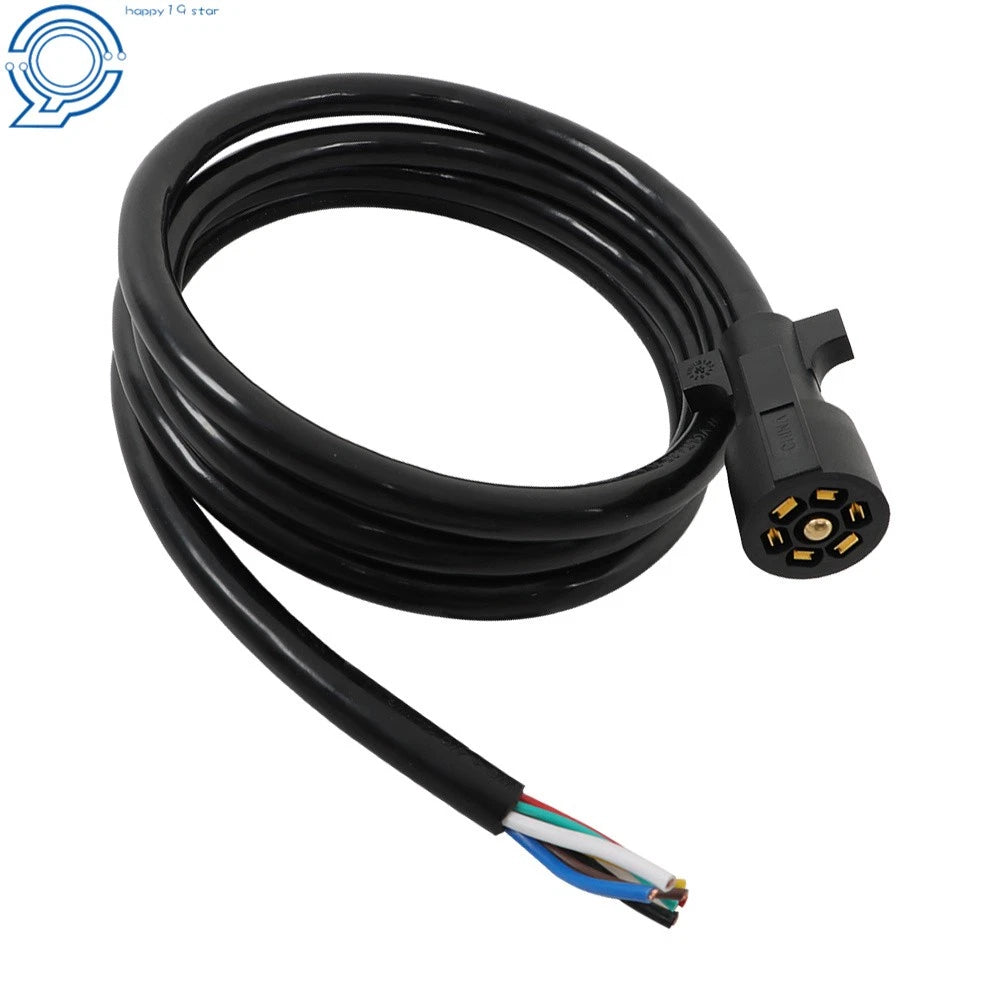 7 Way Plug Inline Trailer Cord for Heavy Duty Trailers (8 Feet)