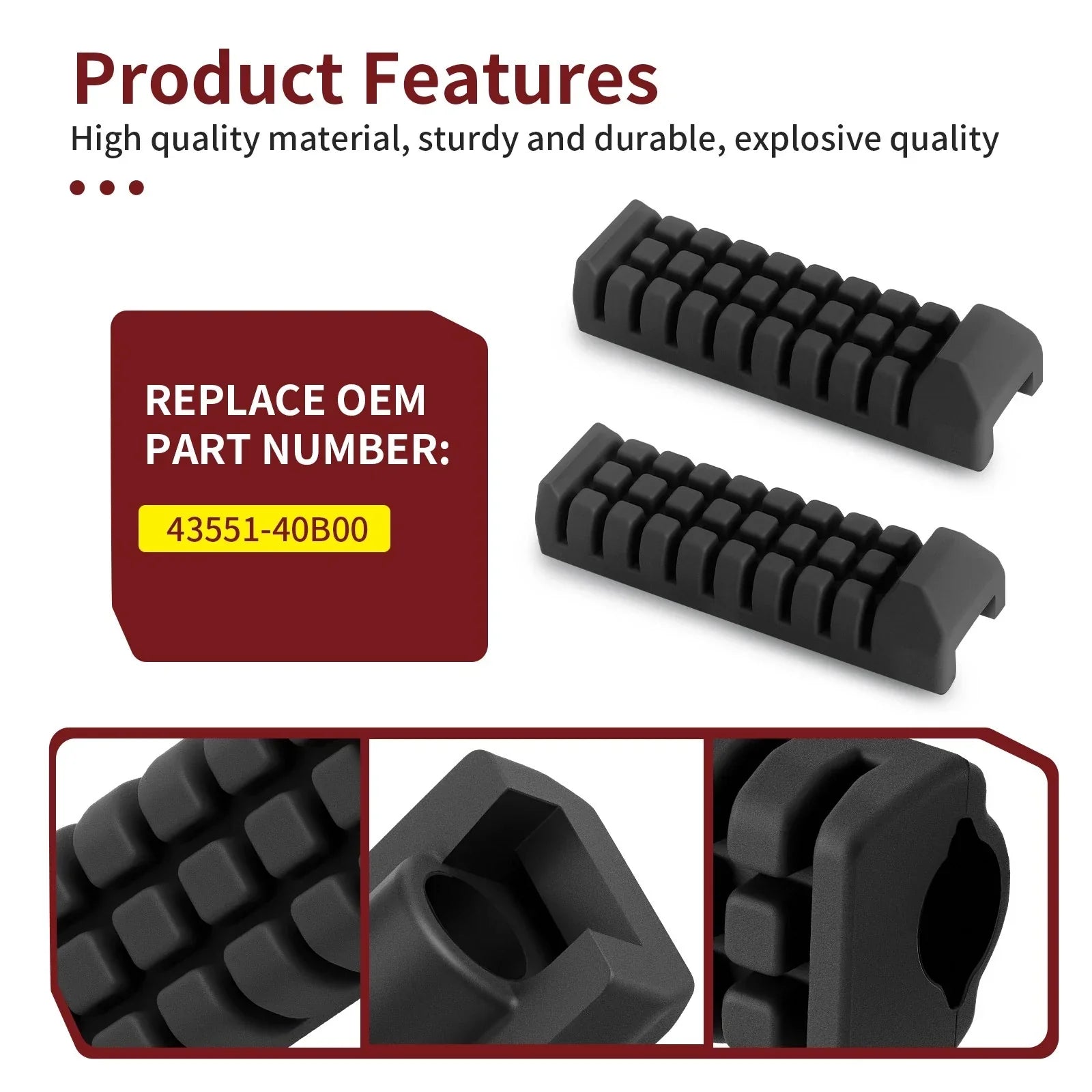 2x Foot Peg Rest Rubber for Suzuki QuadSport 80 LT80 LT80S (1987-2006)
