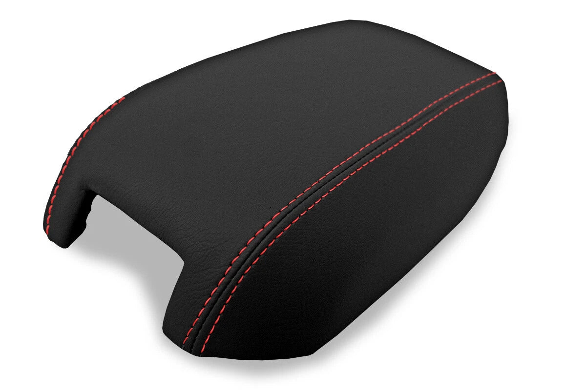 Console Lid Pull Over Cover for Volvo XC90 (2003–2014) Black Red Stitch
