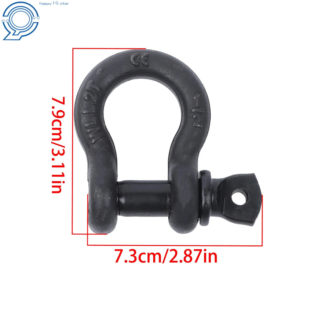 Set of 4 1/2" Bow-Shaped D Ring Anchor Shackles 2 Ton Capacity