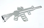 Laser Cut American Flag Emblem Decal for AR15 Rifle Polished Stainless Steel