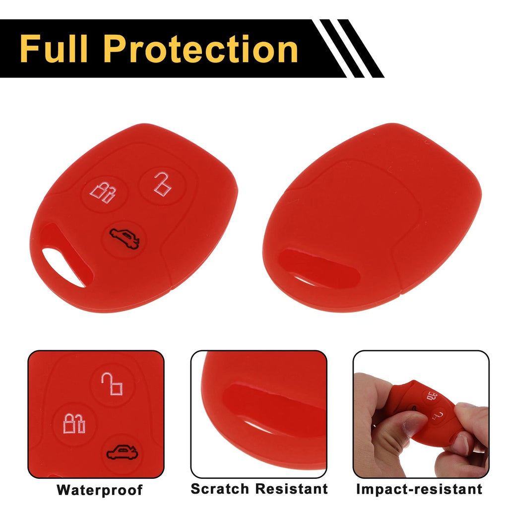 Red Car Key Case for Ford Courier (2016–2023) - 3 Buttons
