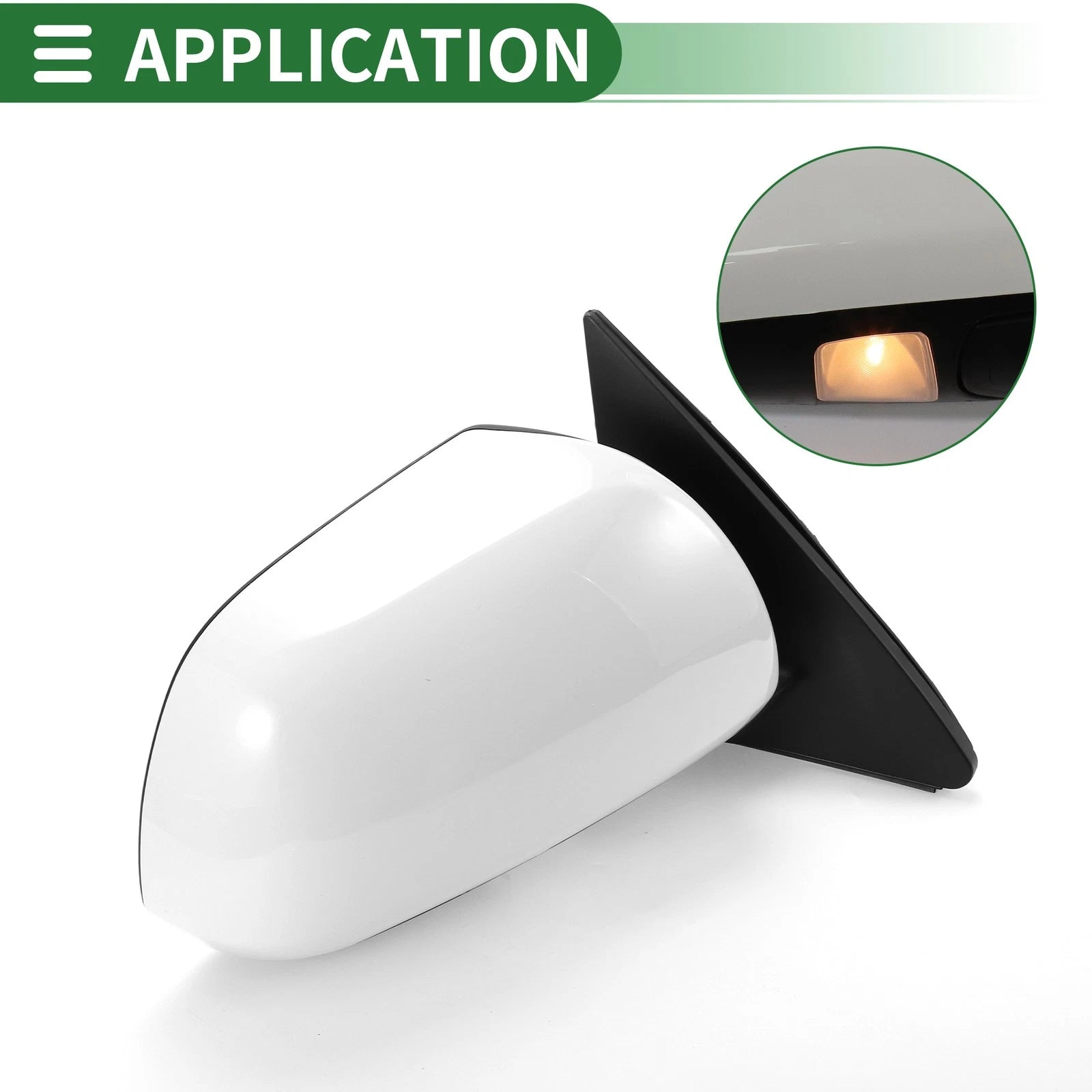 Right Side Door Mirror for Toyota Highlander (2008–2013) Manual Folding White