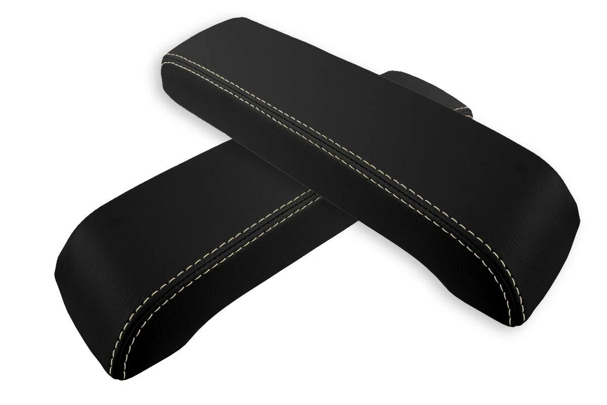 Leather Console Lid Pull Over Cover for Infiniti FX35 (2003–2005) Beige Stitch