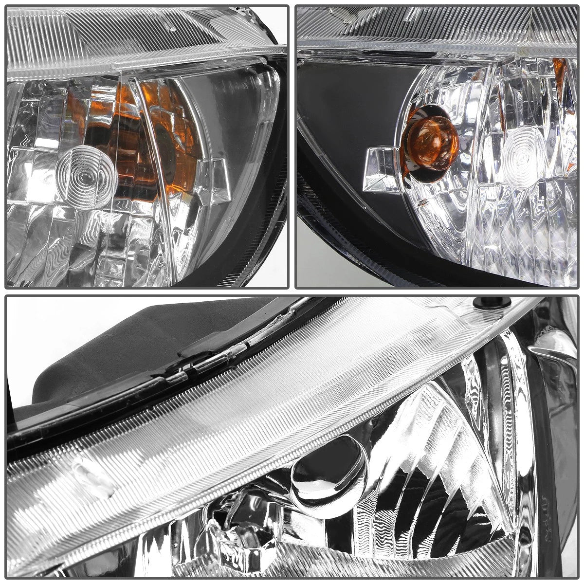 Pair of Black Housing Clear Side Headlights for Honda Civic FD/FA (2006–2011)