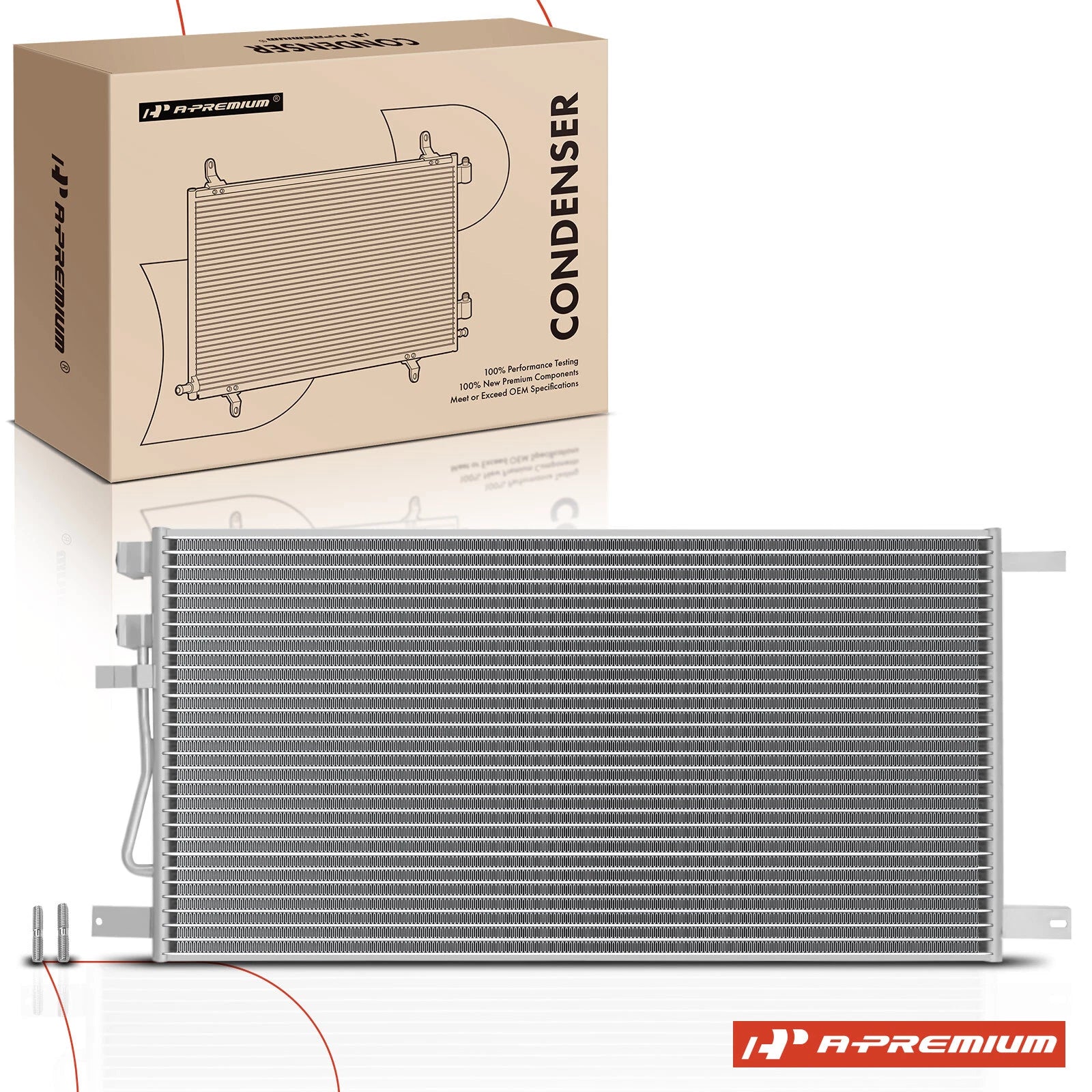A/C Condenser with Bracket for Ford F-250 Super Duty F-350 Super Duty (2008–2010)