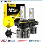 2X AUXITO LED Fog Light Bulbs Yellow for Chevy Silverado 1500 2500 HD (2007–2015)