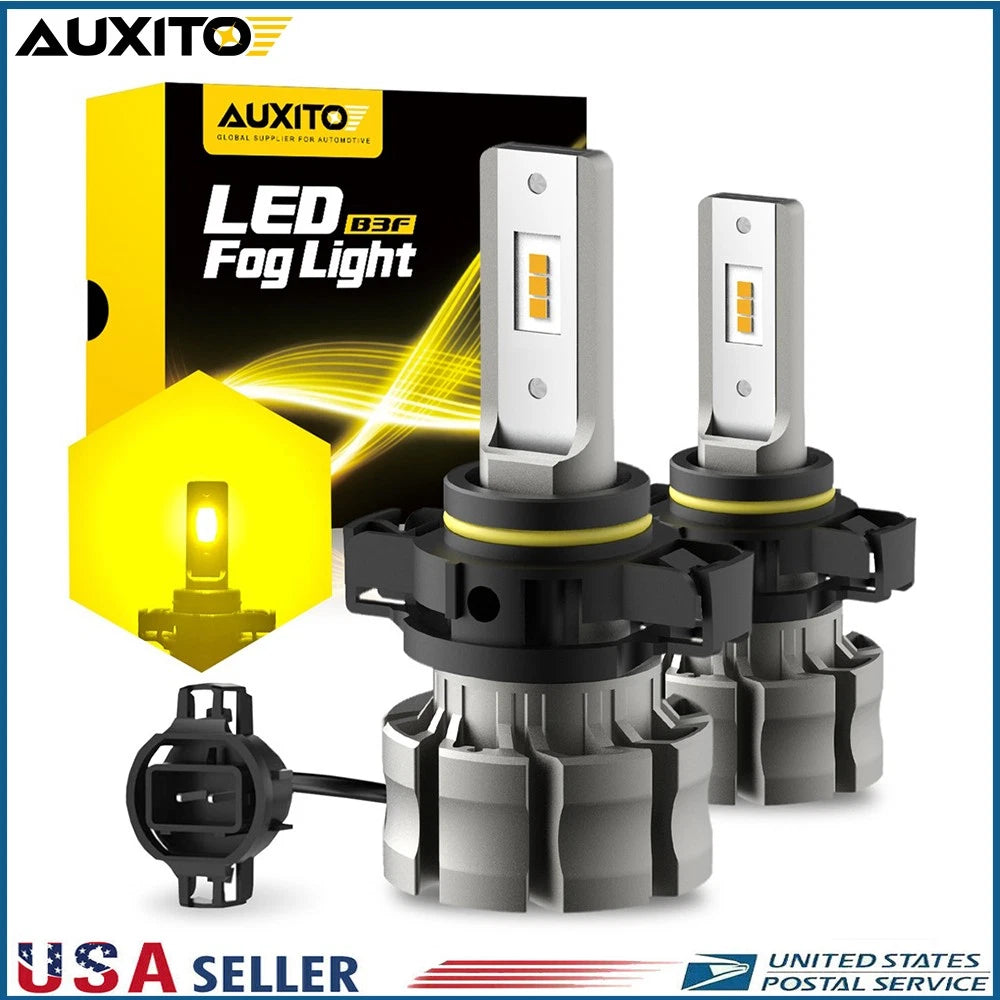 2X AUXITO LED Fog Light Bulbs Yellow for Chevy Silverado 1500 2500 HD (2007–2015)