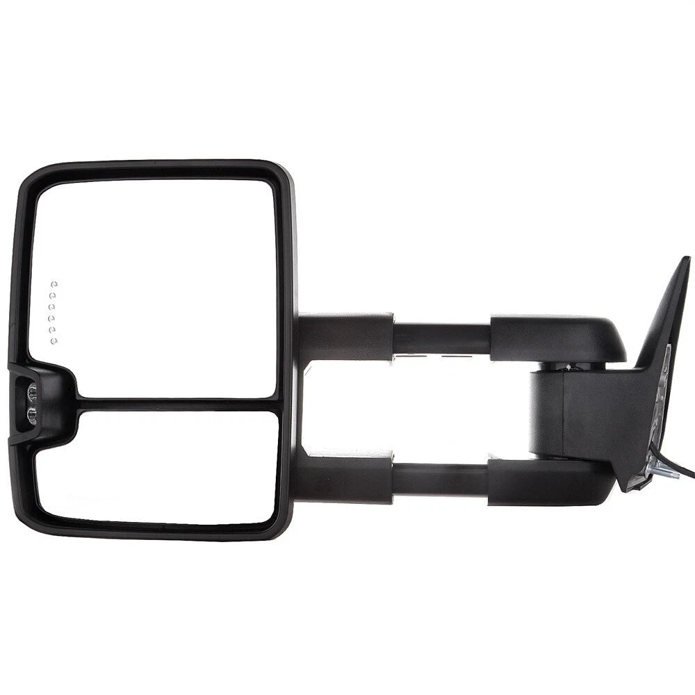 Set of 2 Power Chrome Smoke LED Signal Towing Mirrors for GMC 1500 2500 3500 (1988–1998)