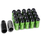 20 PCS M12X1.25 53MM Tall Green Aluminum Lug Nuts with Caps & Adapter