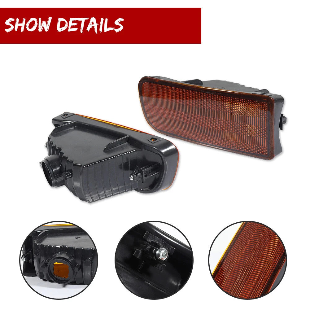Set of 2 Front Bumper Turn Signal Lights for Toyota 4Runner (1999–2002) Amber Lens