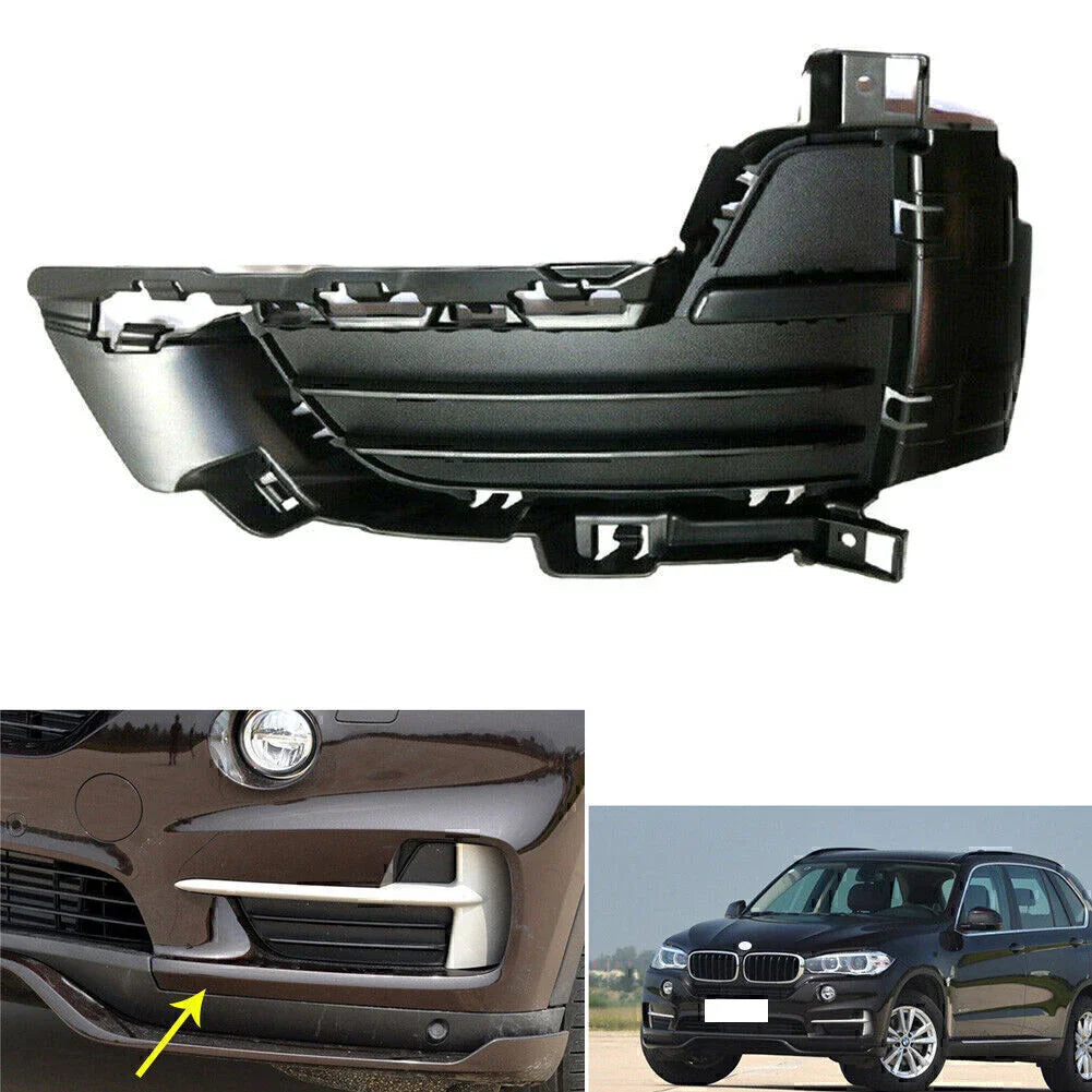 Left Bumper Grille Black Plastic for BMW X5 (2014-2017)
