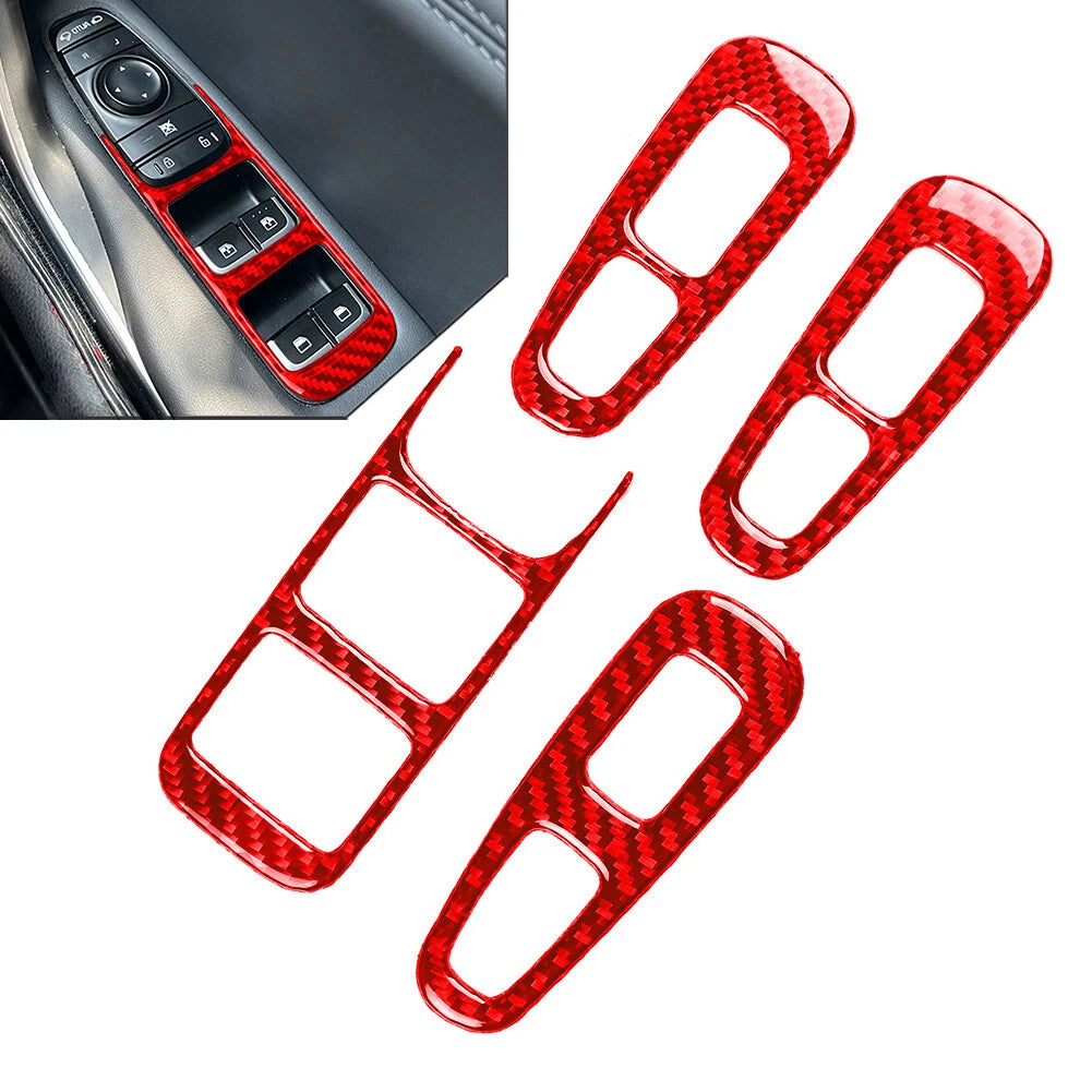 4X Window Lift Switch Button Panel Cover Trim for Kia Stinger (2018–2023)